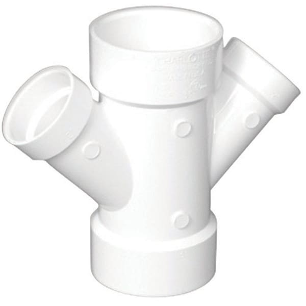 Charlotte Pipe And Foundry Charlotte Pipe Schedule 40 2 in. Hub X 2 in. D Hub PVC Double Wye 1 pk PVC006120600 - main